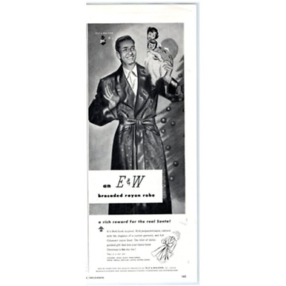 1948 Print Ad Ely & Walker E&W Brocade Rayon Robe Rich Reward For The Real Santa - Picture 1 of 4